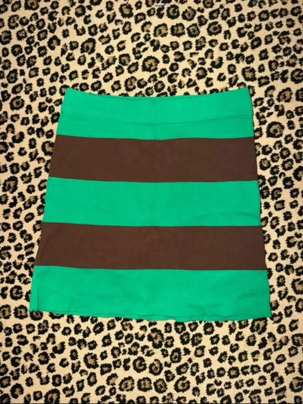 Striped Green and Brown Women’s Skirt